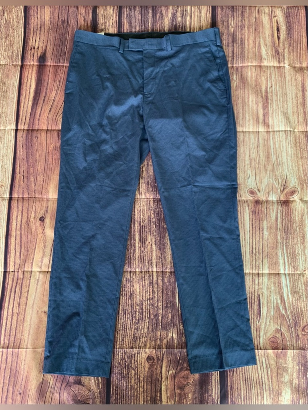 NWT Louis Raphael Tailored Men’s Slim Fit Flat Front Tick Dot Blue Pants 38W 32L